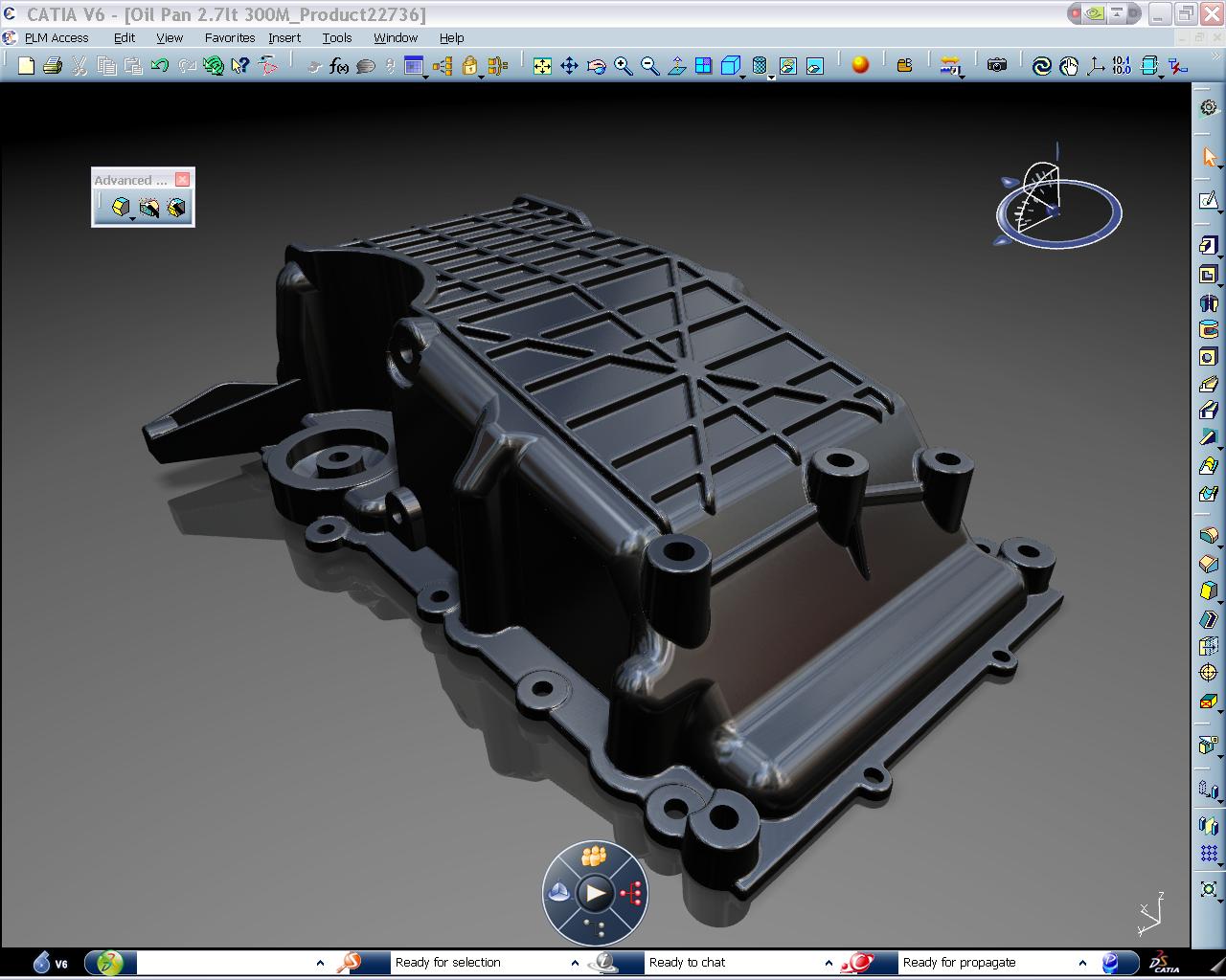 CATIA simulation mold and die for an oil pan