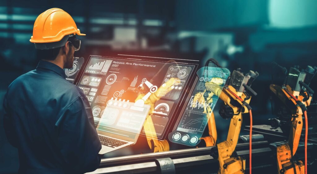 smart industry robot arms for digital factory production technol